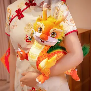 Fabbrica diretta anno del drago mascotte bambola lunga Chenchen 2024 festa di primavera Gala bambola di peluche