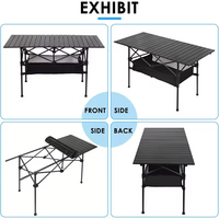 Table enroulable en aluminium extérieure Portable sac de transport facile pour pique-niques Camping intérieur extérieur BBQ meubles d'extérieur en métal Durable