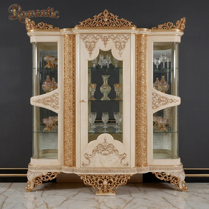 Nouvel ensemble de table à manger classique de luxe, meubles sculptés dorés, Turquie, ensembles de salle à manger haut de gamme avec texture marbre et <span class=keywords><strong>miroir</strong></span> buffet - Product Image 6
