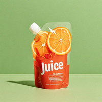 Sac à buse d'aspiration pour emballage de jus de fruits en plastique imprimé personnalisé Sac à bec verseur debout de grande capacité Sacs pour liquide