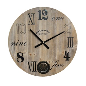 Horloge murale à pendule en bois décorative vintage de petite taille de 50 cm (20 pouces) avec un design de <span class=keywords><strong>carte</strong></span> du <span class=keywords><strong>monde</strong></span> - Product Image 3