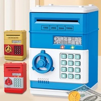 Mini Caja Fuerte Electrónica Automática de Plástico para Niños, Juguete de Banca y Dinero con Contraseña, Contador y Cerradura con Llave