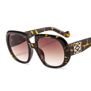 Gafas de Sol de Diseñador de Marca, Estilo Millonario, Decoración de Flores Doradas, Tamaño Grande, 2023, para Mujer y Hombre, Redondas, Degradado - Product Image 5