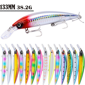 Minnow cazibesi bas 38.2G/13.3CM batık Mino büyük Gram ağır uzaktan kurşun blok Luya at ağız Cocked göl tatlısu Trolling - Product Image 3