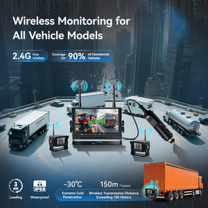 Hệ thống camera lùi màn hình LCD 7 inch chia đôi, không dây 2.4G, 1-4 kênh AHD 720P dành cho xe hạng nặng, xe tải - Product Image 6