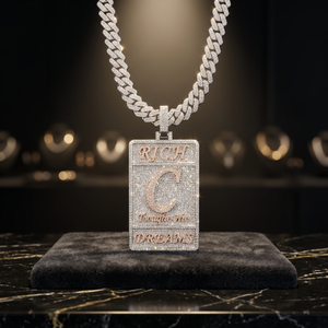 Ice Box Jewells <b>Custom</b> Letter <b>Necklace</b> Personalized Alphabet Pendant for Men's Alloy Diamond Gold Silver Rose Gold Plating - Product Image 3