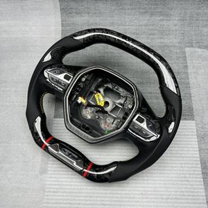 Volant sport en fibre de carbone forgée/twill de qualité supérieure avec cuir perforé/grip pour Peugeot 408 4008 <span class=keywords><strong>5008</strong></span> - Product Image 4