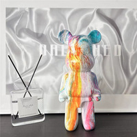 Figurine artistique en résine époxy Violent Bear, ornement du sol au plafond, décoration intérieure, luxe nordique, petite maison de poupée, cadeau de pendaison de crémaillère