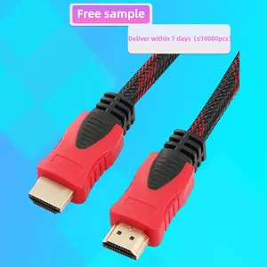 Cable HDMI/HDMI de alta velocidad, 4K, 60Hz, 3D, 1,4 P, 1M, 1080 M, 1,5 M, 2M, 3M, 5M, 10M, 15M, 20M, 30M, negro y rojo, versión 1,8