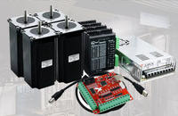 Kit CNC 4 axes avec moteurs pas à pas Nema 23 (4 pièces, 0,9-3,0 N.m) et 4 pilotes DM542/TB6600, alimentation 350W pour routeur CNC DIY