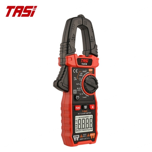TASI TA811A Clamp Meter-Best Tool for Electricians Measures AC/DC Current Voltage Resistance & Capacitance Digital Multimeter