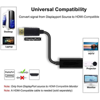 Adaptador HDTV 4K para Macho DP1.2, Pantalla de Ordenador, PVC Chapado en Oro, Audio Profesional, Compatible con Dell, Pasivo 3840x2160
