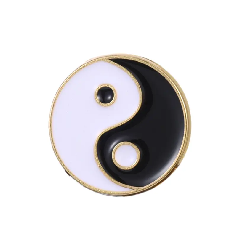 Tai Chi yin and yang gossip brooch personality Chinese style cultural and creative Taoist badge pin