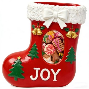 Resin Crafts Baby First Christmas Stocking Photo Frame Custom Christmas Picture Frame Ornaments Gifts Custom Resin Photo Frame