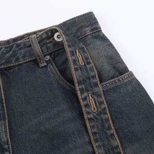 PB&ZA <span class=keywords><strong>Jeans</strong></span> da Donna 2025 Nuovi alla Moda, Stile Vintage a <span class=keywords><strong>Vita</strong></span> <span class=keywords><strong>Bassa</strong></span>, Gamba Larga, Chiusura con Cerniera, Pantaloni in Denim alla Caviglia - Product Image 5