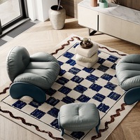 Fauteuil en cuir ultra-résistant effet nuage, fauteuil d'appoint moderne et créatif, fauteuil de relaxation de luxe pour la maison