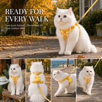 Ensemble Harnais et Laisse pour Chien et Chat en Forme de Canard Jaune 3D Mignon, en Maille Respirante et Réglable, par Ming Jia