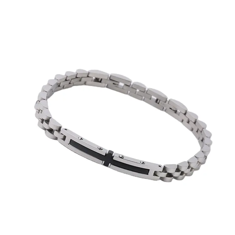 2023 Custom Jewelry Stainless Steel Cross Bracelets Bangles Charm Bracelet Watchband Watch Link Bracelet For Men