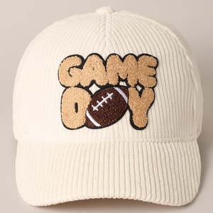 Casquette de baseball sportive multi-designs en velours côtelé chenille avec patch 3D brodé 100% coton pour hommes et femmes - Product Image 4