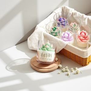 Ensemble de bougies artisanales au design original, en cire de soja, luxe, plantes succulentes, cadeaux, bougies parfumées - Product Image 3