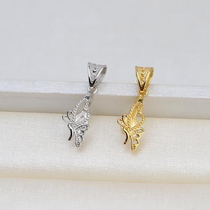 Pendentif papillon baroque en argent S925, collier de perles irrégulières, accessoire de bricolage pour femme, pour support vide, apprêts de bijoux - Product Image 2