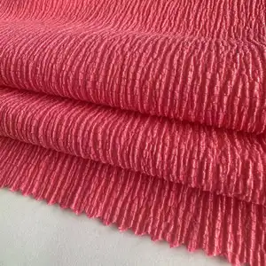 Custom Knitted Stretchy Crinkle Jersey Fabric Elastic 4%spandex 96% Polyester Crepe Fabric For Dress