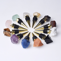 Bouchon de bouteille de vin sous vide personnalisé avec logo, en pierre brute, cristal, agate Druzy, pierre de guérison, quartz rose, améthyste, en vrac, cadeau