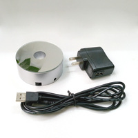 Mini cylindre argenté en plastique miroir de couleur changeante, lumière led non rotative alimentée par batterie, base de présentoir