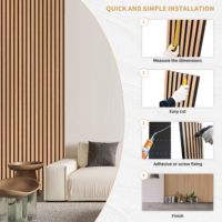Vente chaude Panneaux muraux insonorisés Panneau acoustique à lamelles d'isolation acoustique en bois polyester pour équipement de studio