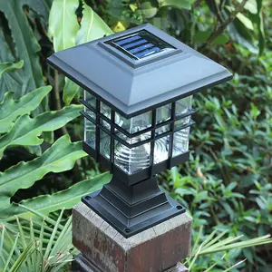 Solar Lawn Outdoor Waterproof Plug-in Pillar Head Light Small Yard Decoration Garden Villa Courtyard Dual-use Lights