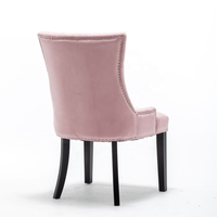 Chaise d'appoint rembourrée en velours tufté Rose bouton tufté chaises de salle à manger anneau tirer garniture chaises de cuisine en bois pour salle à manger