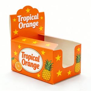 Recyclable Foldable Corrugated Cardboard Display <b>Box</b> with Matt Lamination & Spot UV for Snack & Chewing Gum Counter Packaging - Product Image 2