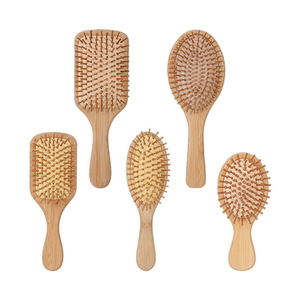 Bamboo Cushion Hair <b>Brush</b> <b>Scalp</b> Massage Comb Various Sizes Wooden Hairbrush For Household Use - Product Image 1