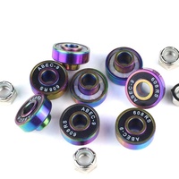 Roulements de skateboard en acier chromé couleur titane arc-en-ciel Factory 608 avec logo personnalisé pour trottinette, roller, patins en ligne et longboard