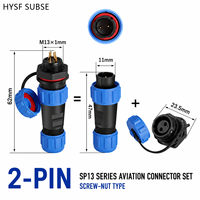 HYSF SUBSEA SP13 2 Pin Konektor Penerbangan Tahan Air Steker Pria Soket Panel Wanita dengan Tutup untuk Peralatan Kelautan Luar Ruangan