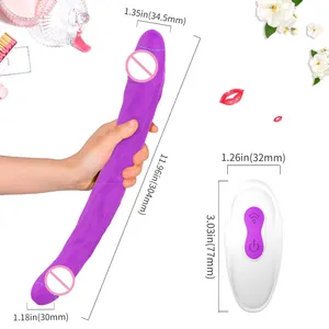 S-Hand benutzer definierte Silikon Lesben realistische künstliche Penis vibrierende Doppelkopf Dildo Vibrator Dildos für Frauen