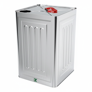 Kontensan L205 Square <b>Tin</b> Can for Mineral Oil 18 Liter 232x232x350 mm Made in Turkey - Product Image 2