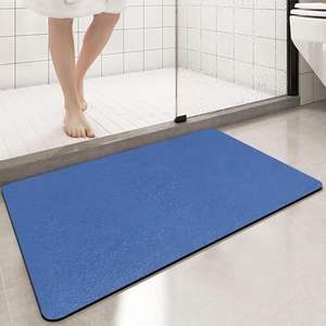 Alfombra de Baño de Poliéster, Hecha a Máquina, Súper Absorbente, de Secado Rápido, Antideslizante, Gruesa, Moderna, de Color Sólido, Rectangular, con Base de Goma, Modelo para el Hogar - Product Image 1