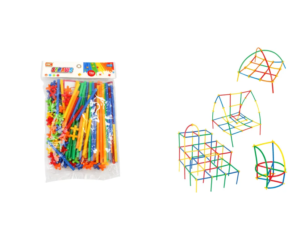 Çocuk oyuncağı plastik saman kök renkli istihbarat oyuncaklar yapı taşı iyi fiyat diy oyuncaklar inşa blok seti