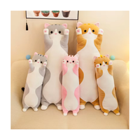 Oreiller en coton doux pour chaton pour enfants, grand jouet en peluche à longues pattes de dessin animé avec rembourrage en coton PP
