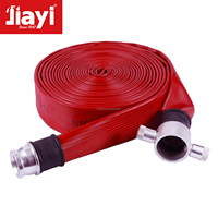 2 1/2 Inch Durable Fire Hose EPDM PVC Rubber Lining With Coupling 15M 20M 30M Hose 13bar 27bar Red Color High Pressure