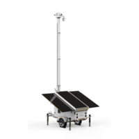 Tour de surveillance mobile solaire ENERGYFIT C600-7M avec mât de 7 m, contrôleur MPPT et stockage NAS pour la sécurité des sites distants