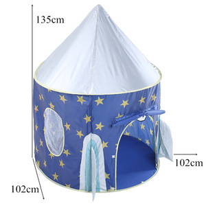 Tente de plage pliable quatre saisons Kenpuaz pour bébés, château spatial étoilé pour garçons, piscine à balles avec projection d'images, bleue - Product Image 5