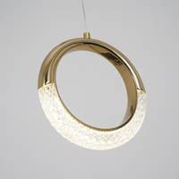 Lustre suspendu hôtelier Nordic Gold, décoration luxueuse, lampe de restaurant à 5 anneaux, lustre de villa, lustre d'intérieur