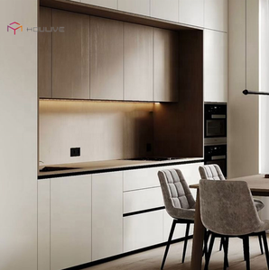 Armoires de <span class=keywords><strong>cuisine</strong></span> personnalisées en bois de couleur usine Menuiserie en mélamine personnalisée avec accessoires Évier Comptoir en marbre - Product Image 4