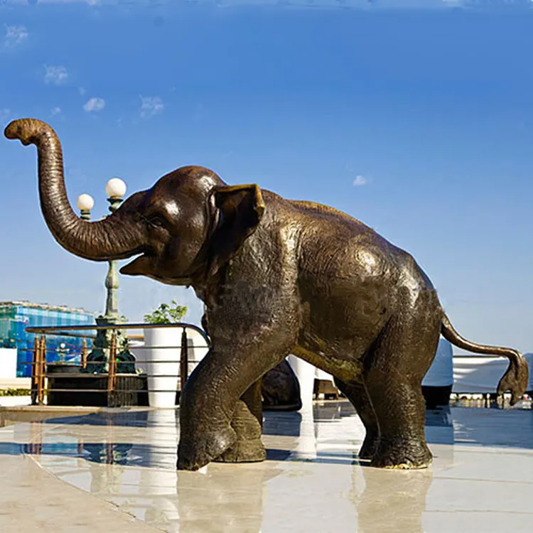 Público decoração bronze elefante decoração ao ar livre