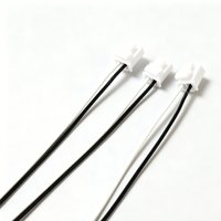 Kabel Harness Konektor Putih 2Pin Single-End Kustom, Kabel Utama 2 Inti Hitam & Putih untuk PCB, Papan Kontrol Peralatan Rumah Tangga