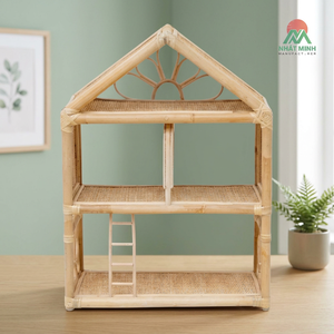 Maisons de poupées vintage en rotin et bambou, meubles pour enfants naturels et durables, et décoration de chambre d'enfant en gros. - Product Image 3