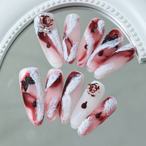 Uñas Postizas Acrílicas de Lujo con Diseño de Estrella y Mariposa, Uñas Postizas Cortas Cuadradas de Cobertura Completa Hechas a Mano, Precio de Fábrica al por Mayor - Product Image 3