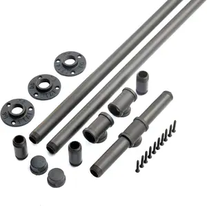 Eisen Treppen-Handschleppe schwarzes Rohr rutschfeste Wandmontage Unterstützung Stahl industrieller Griff für Innenwand